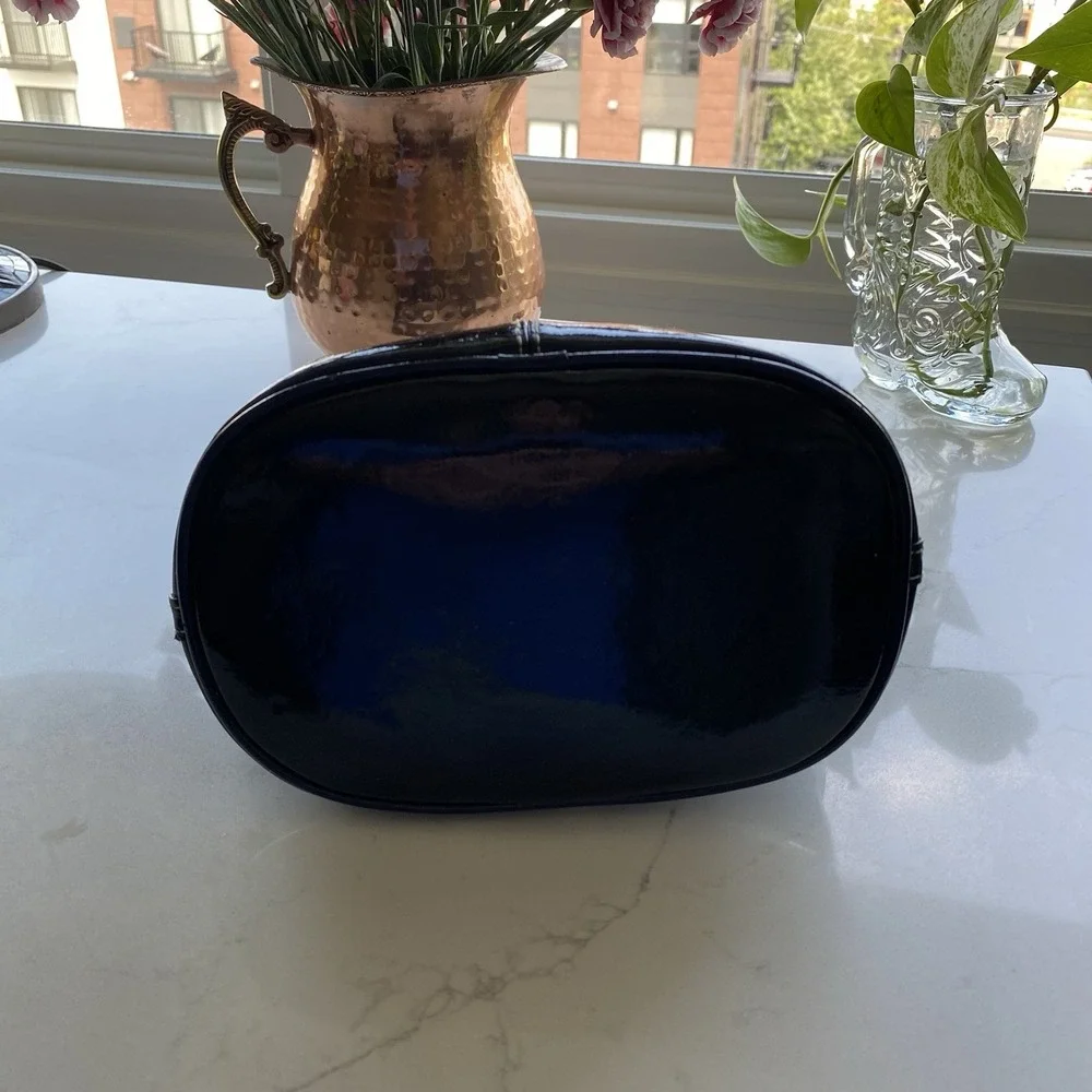 Vintage Dooney & Bourke Patent Leather Hobo Bag Women's Black Purse Y2K 90s